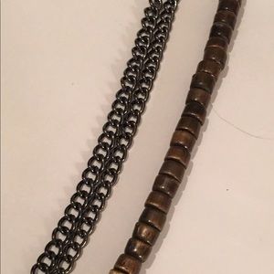 Calvin Klein Tri-Tone Necklace. Graphite&Gold